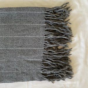 Gray Striped Scarf